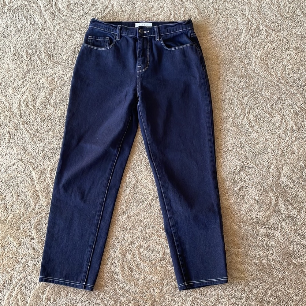 PacSun vintage icon ladies gently used black jeans labeled a size 27.